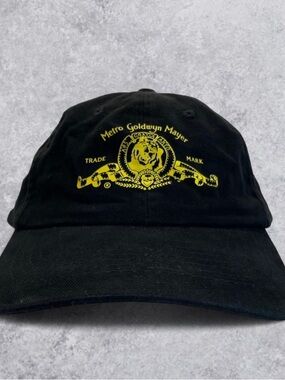 Metro Goldwyn Mayer MGM Logo Black Dad Hat Strapback Cap Movie Promo